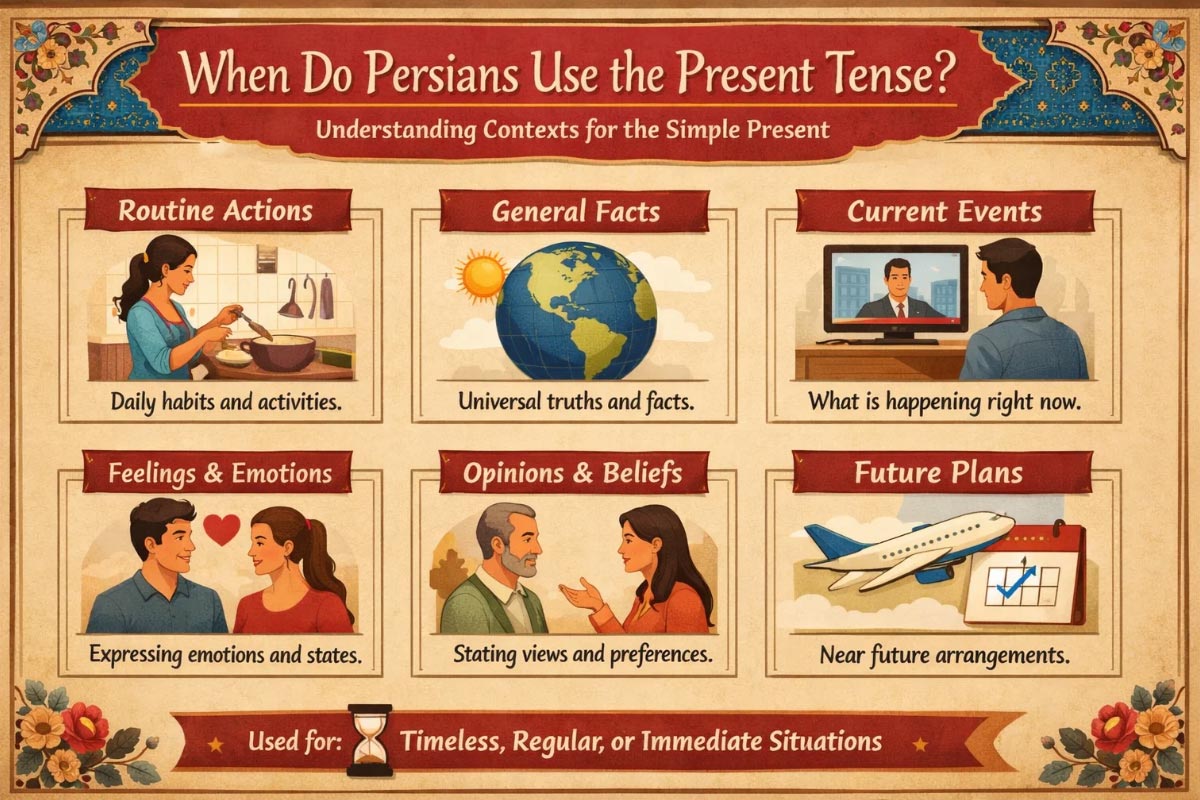 Persian Example Persian present tense (Step-by-Step with Examples)
